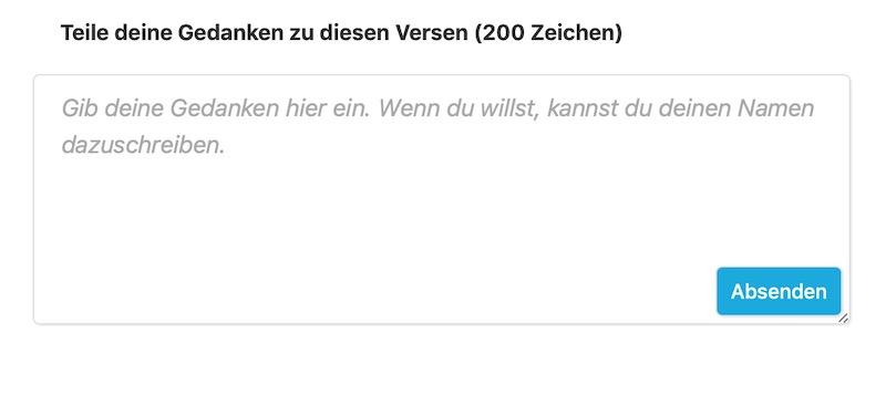 Das Kommentar-Formular auf devotionalium.com – kurz und anonym.
