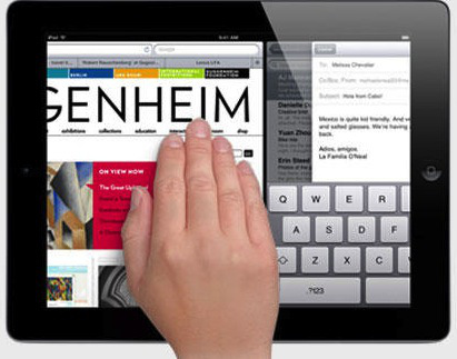 Für das iPad gibt es die gleiche Wischgeste mit vier Fingern (Bild: Apple)